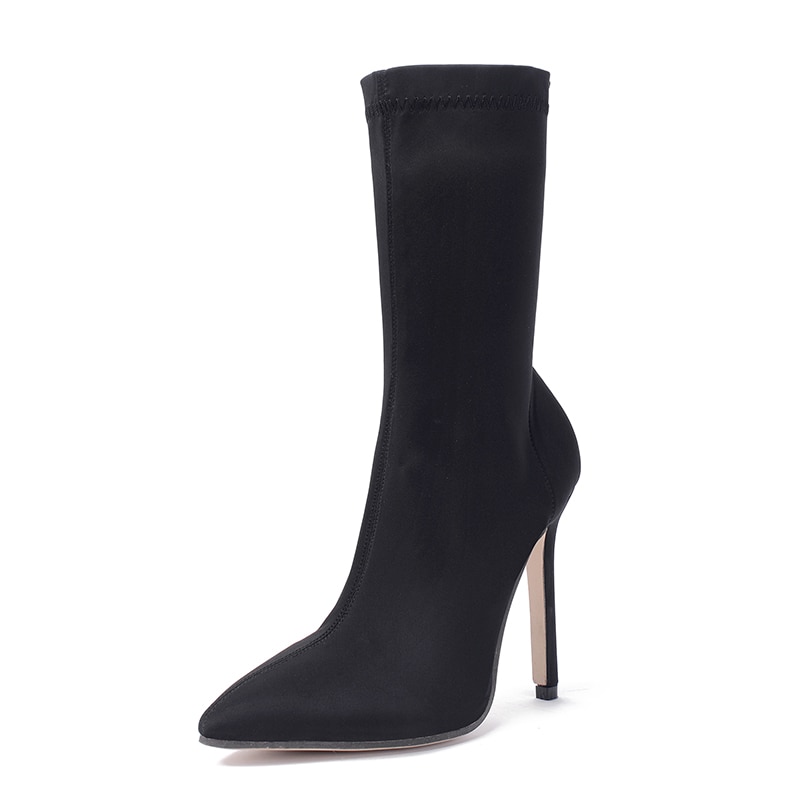 Ego Simmi Carson Puntschoen Carda Wenen Nietje Puntige Stiletto Hoge Hakken Schoenen Vrouw Laarzen Garda Booties Zwart Rose 43