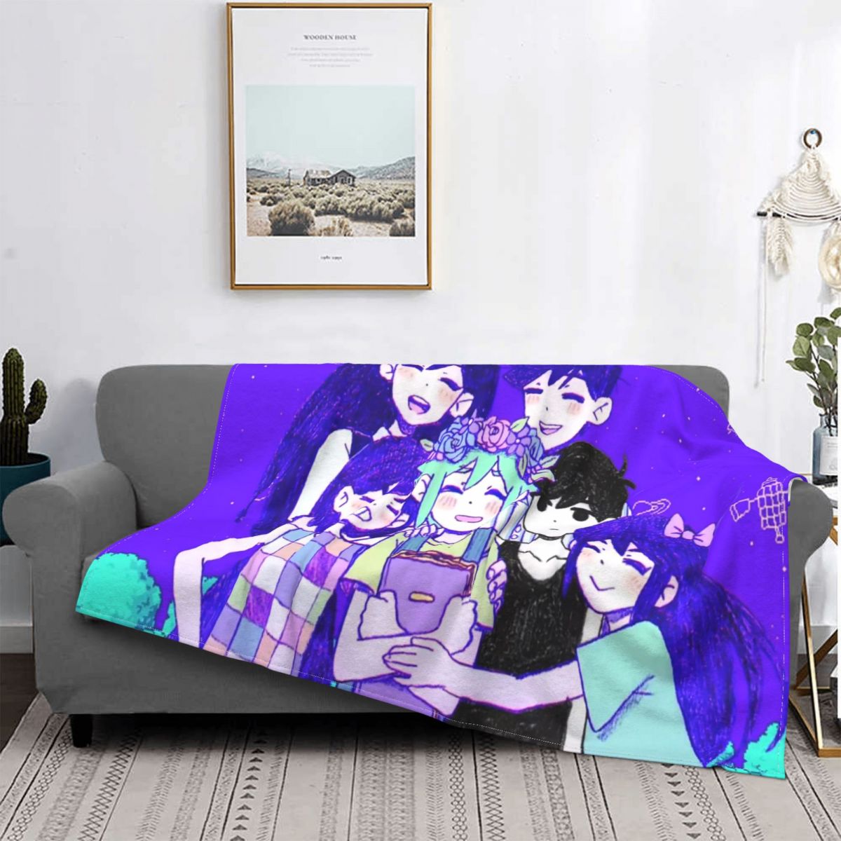 Omori Basil Mari Kel Aubrey Hero Blankets Sofa Cover Fleece Print Game Soft Throw Blankets for Sofa Bedroom Bedding Throws