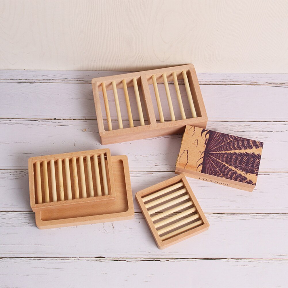 Wooden Soap Rack Reusable Portable Bathroom Soap Tray Holder Hawaii Style Kitchen Soap Storage Plate Stand Box