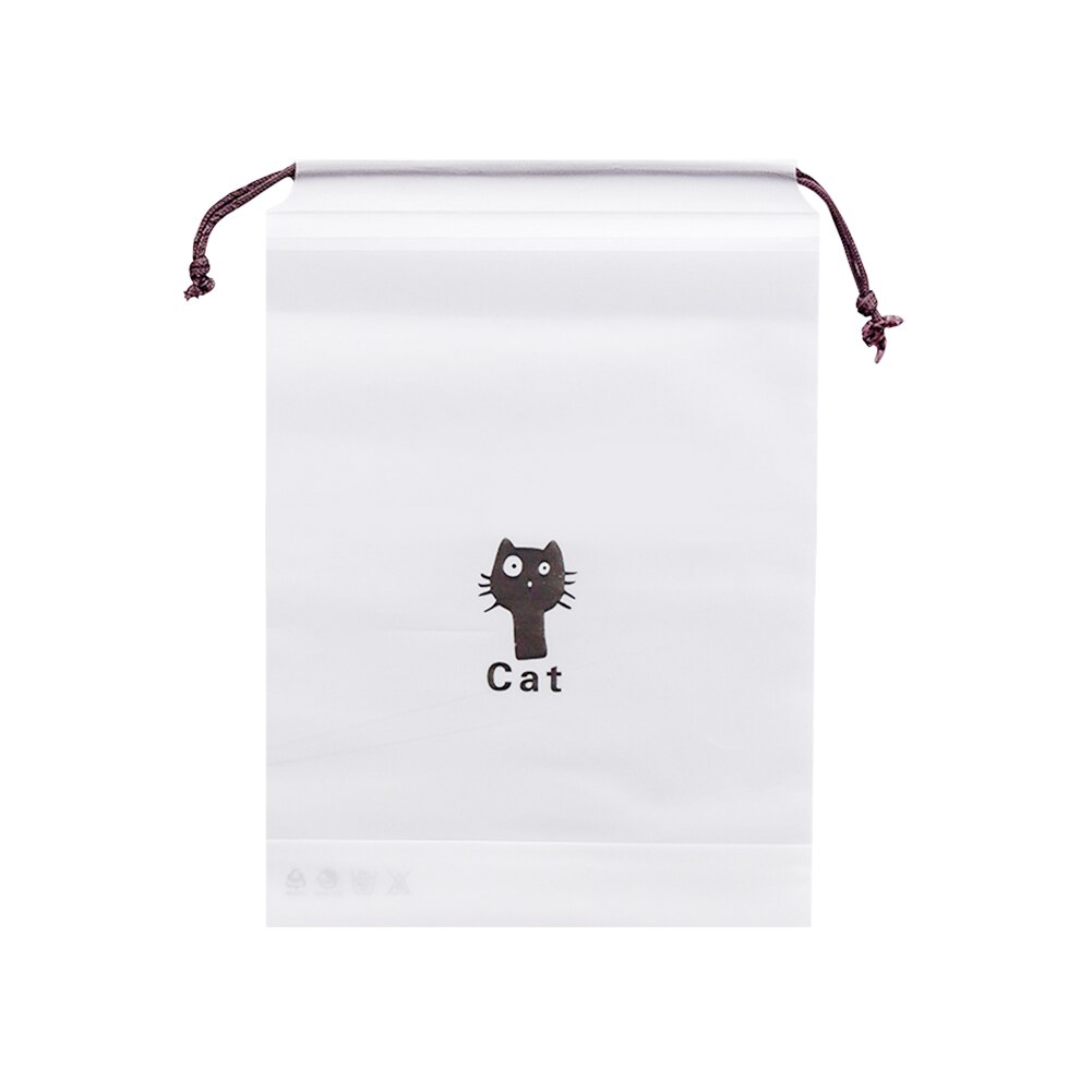 Clear PVC Drawstring Bag Wash Toiletry Pouch Cartoon Storage Organizer Women Cute Travel Beauty Cosmetic Make Up Case: S 20.4x15.8cm