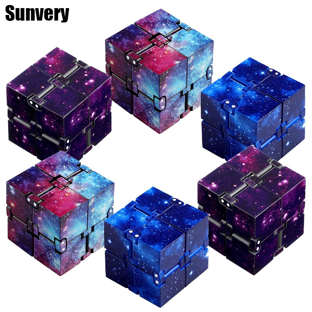 Infinity cube Galaxy Fitget toy Office desk fidget Antistress Hand Flip Stress reliever Decompression adhd Toys for Age 3+