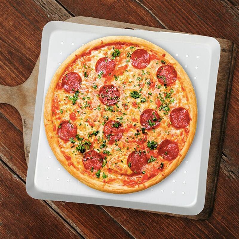 Aluminum Alloy Pizza Baking Pan Non-Stick Square Mesh Pizza Tray Mold Bread Pan