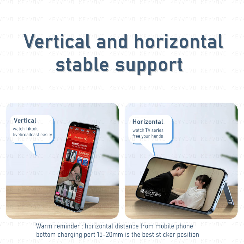 Metal Cell Phone Kickstand Universal Vertical Horizontal Stand Adjustable Mini Folding Desk Mount Holder for iPhone Samsung