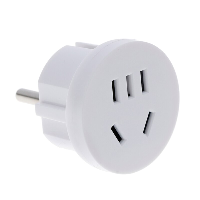 1 pcs US AU Om EU Plug USA AUS Naar Euro Europa Travel Muur AC Power Plug Wall Charger Outlet adapter Converter 2 Ronde Pin Socket: WHITE
