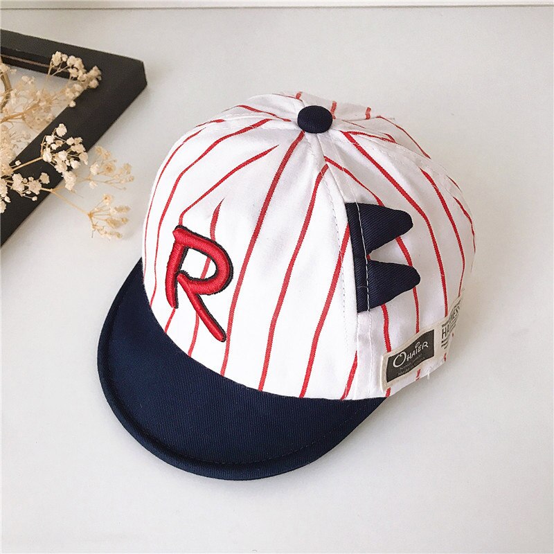Primavera Verano gorro niño algodón carta a rayas bebé gorra de béisbol ajustable Niño sombrero bebé niño infantil playa tapa 1-2Y