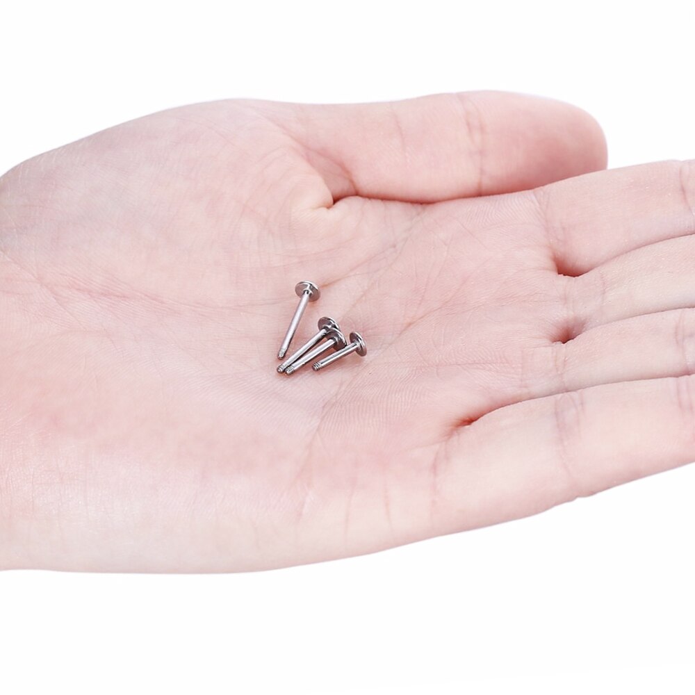 Barre de Labret en acier inoxydable, 10 pièces de 16G de 1.2mm de diamètre pour Piercing à lèvres, bijoux Punk Helix