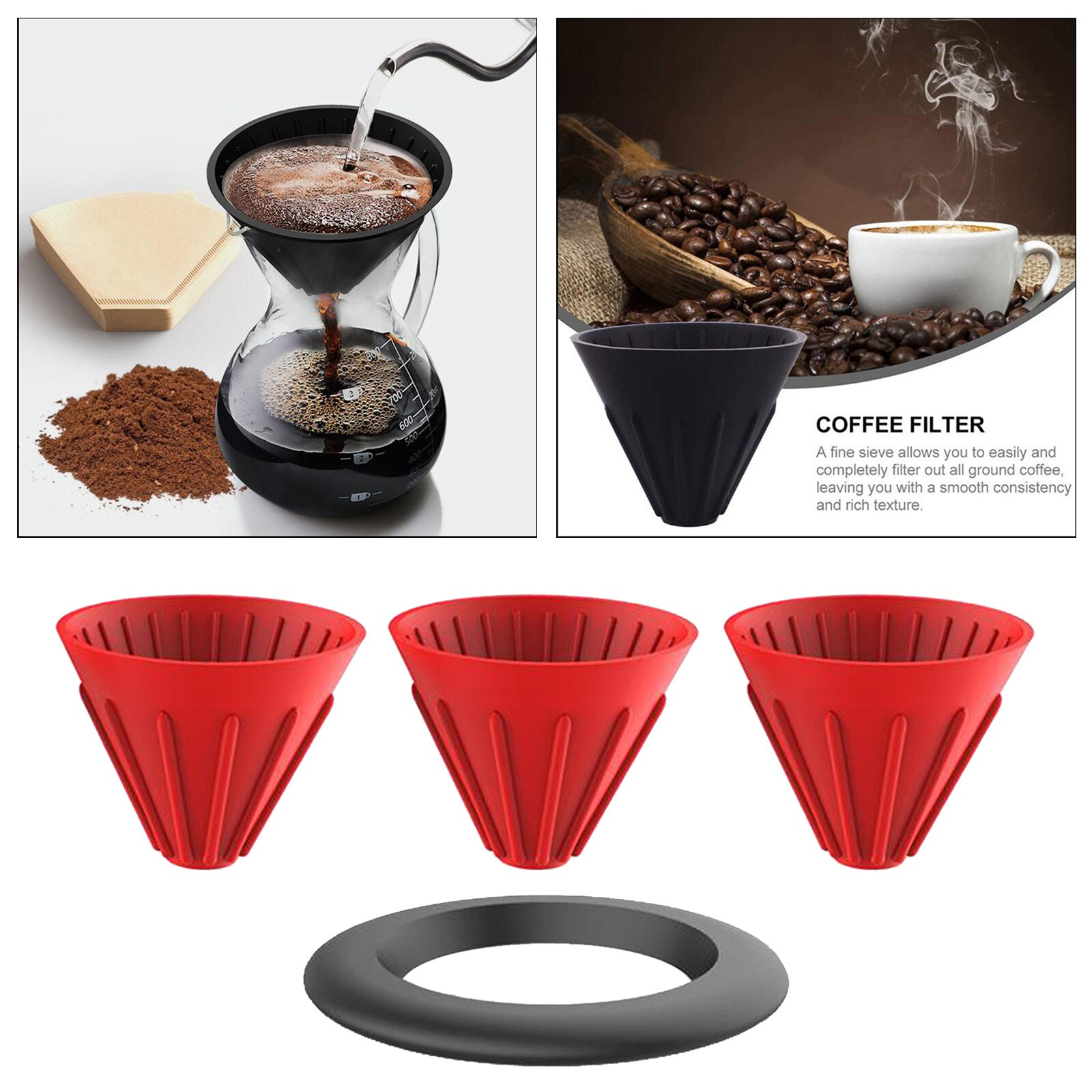 Koffie Drip Filter Barista Silica Omkeerbare 1-2 M... – Vicedeal