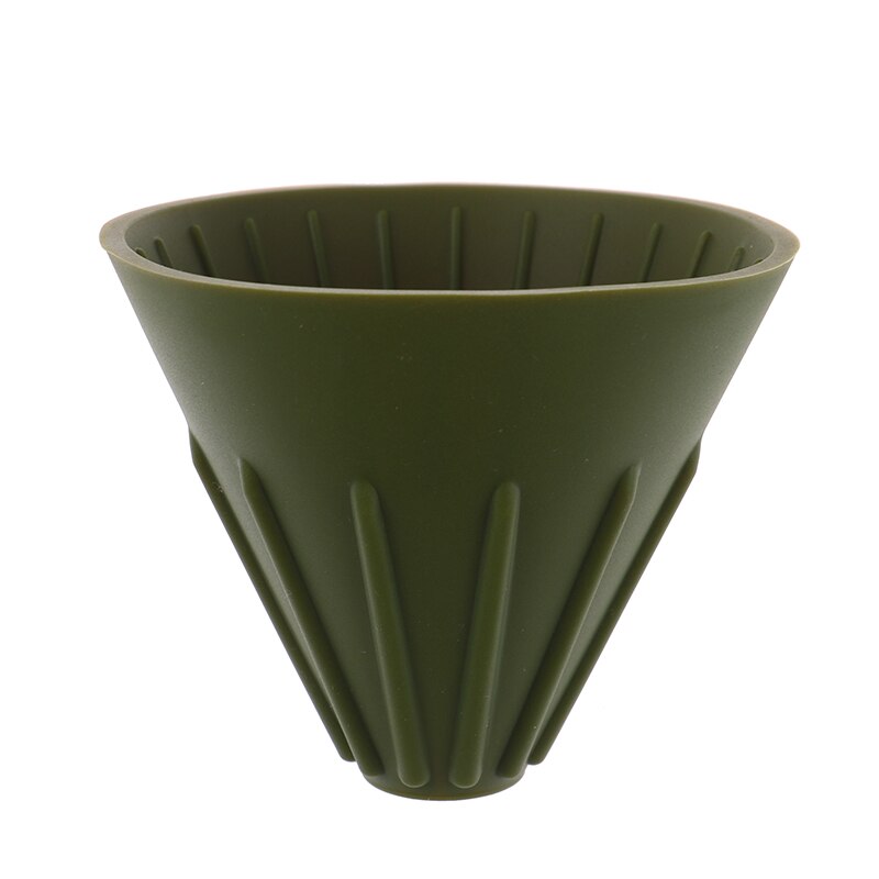1Pc Rainbow Suiker Kleur Koffie Drip Filter Cup Barista Silica Omkeerbare Opvouwbare Buiten 1-2 Mensen Koffie Druppelaar filter Cup: SYBI064-GN
