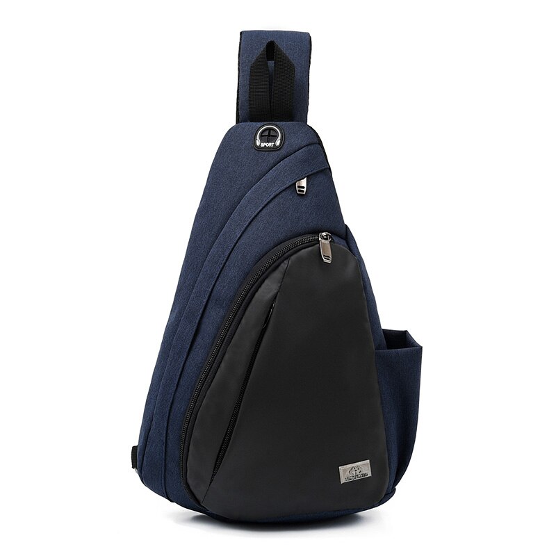 Men's Chest Bag Unisex Nylon Solid Color Zip Soft Crossbody Versatile Reflective Travel Purses And Handbags Bolsa Feminina: Blue
