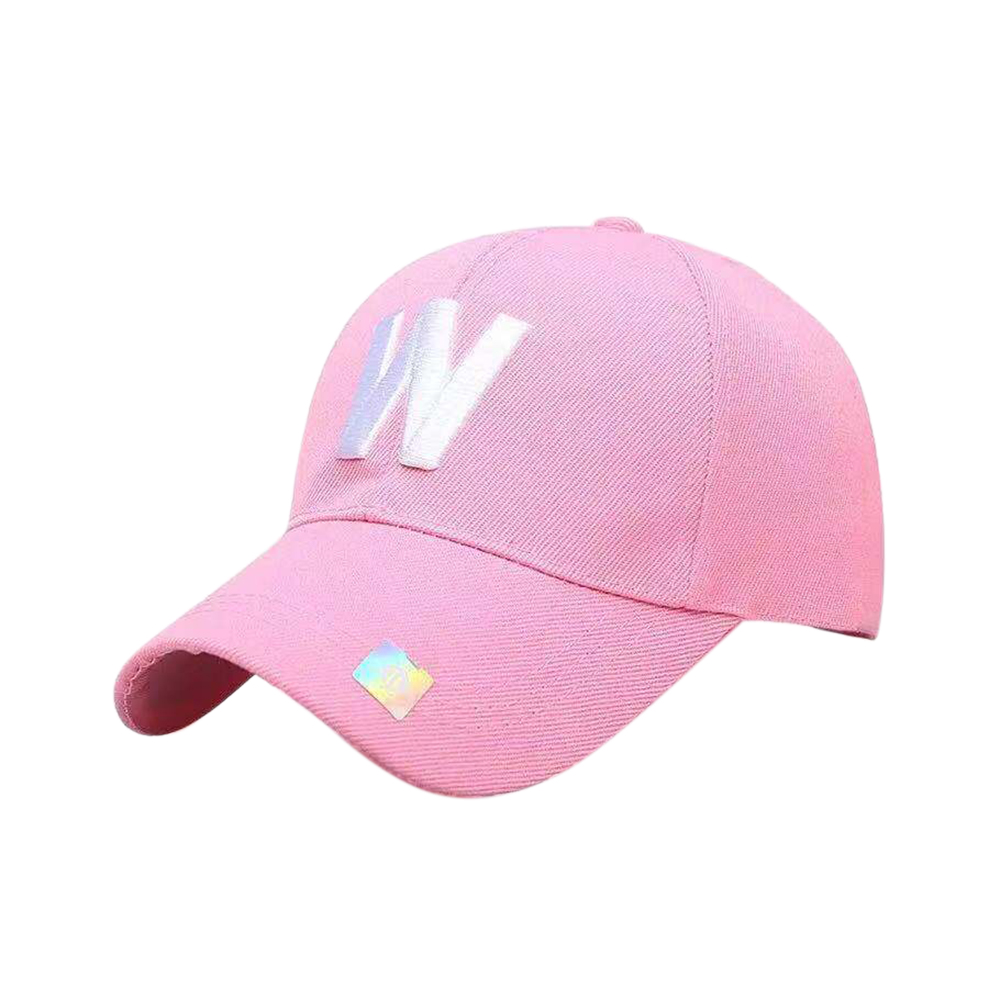 Mannen Vrouwen Vissen Hoed Multi Kleuren W Brief Hoed Paar Piekte Zonnescherm Monogram Outdoor Reizen Baseball Cap: Roze