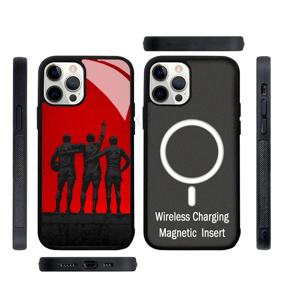 Funda de teléfono del Manchester United, magnética, fuerte, para IPhone 15, 14, 13 Pro Max, 11, 12 Mini, Magsafe