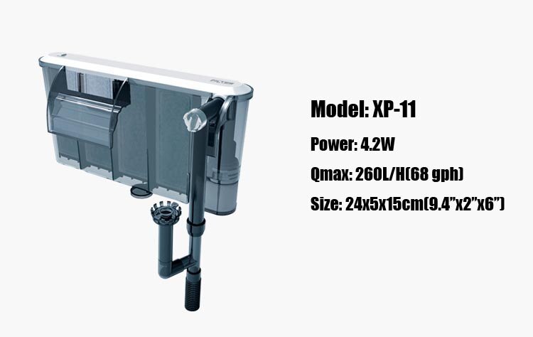 110v 220v External hang on Power filter transparent aquarium fish tank surface skimmer function mini nano: XP11 for 50cm tank / 110v 60Hz