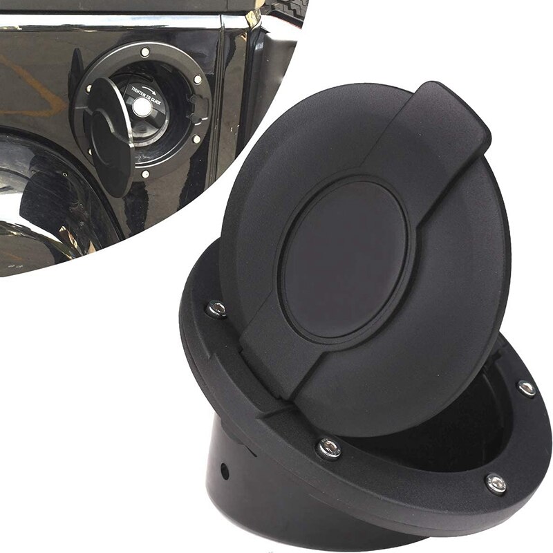 Gas Cap Cover Black Fuel Door Tank Cover for Jeep Wrangler JK & Unlimited JK Sahara Rubicon Sport 2007