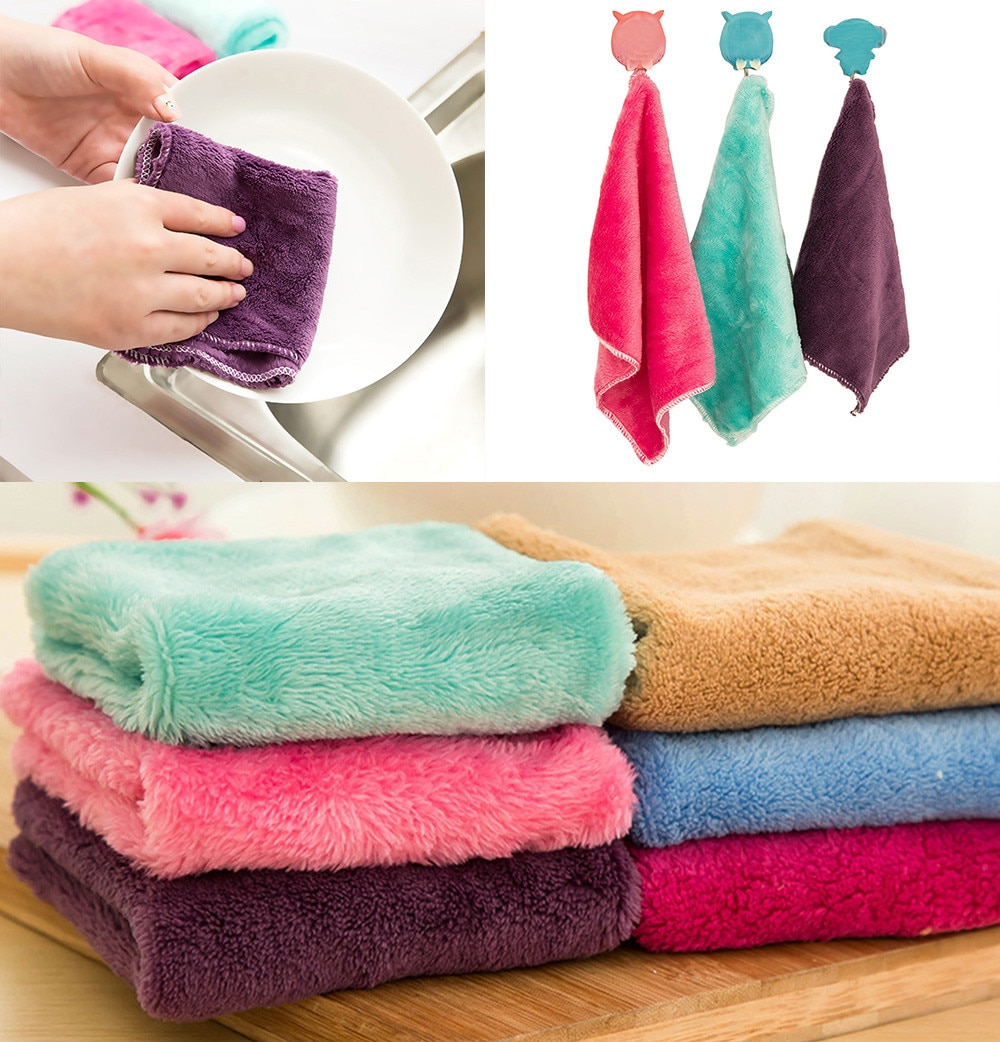 5 Pcs Badstof Handdoek Anti-Vet Doek Bamboevezel Wassen Handdoek Magic Kitchen Cleaning Poetslappen Microvezel Handdoek