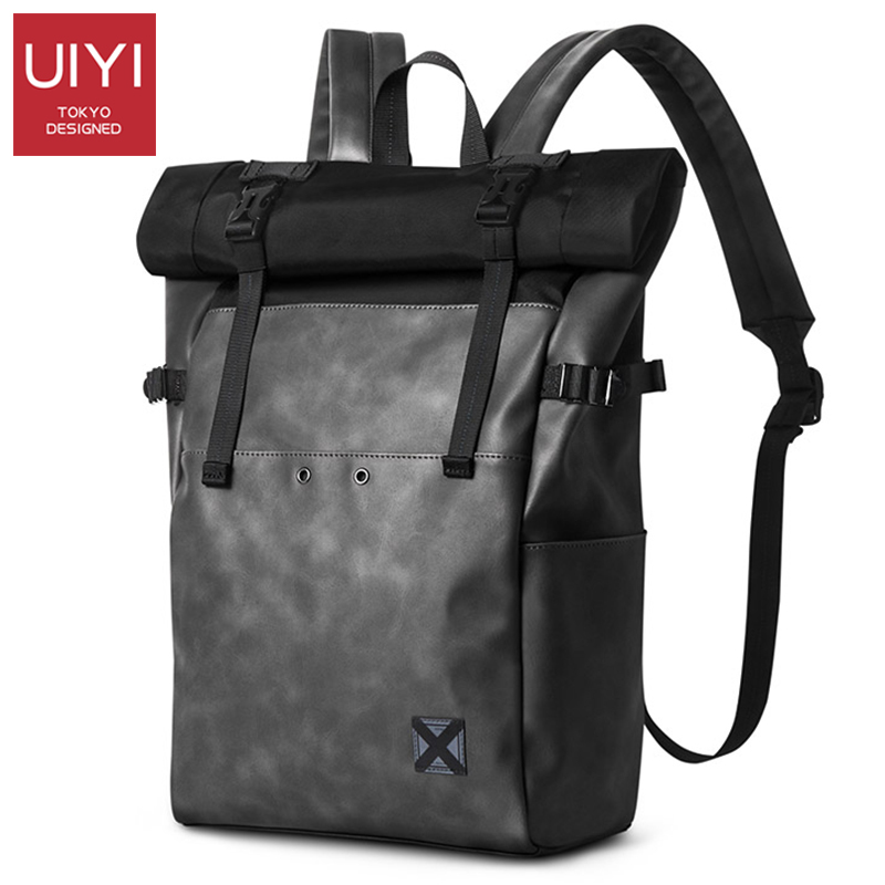 Männer Rucksack PVC Schule Rucksack Tasche Wasserdichte Reisetaschen lässig Leder Buch tasche Männlichen grau harajuku tasche geldbörse