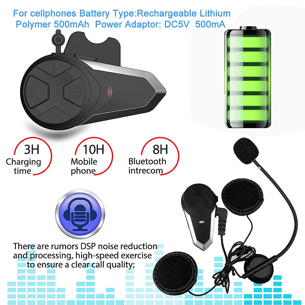 Outdoor BT-S3 Motorcycle Helmet Intercoms 3 Rider Moto Interphone Helmet Intercom Wireless Bluetooth Headset Waterproof FM MP3