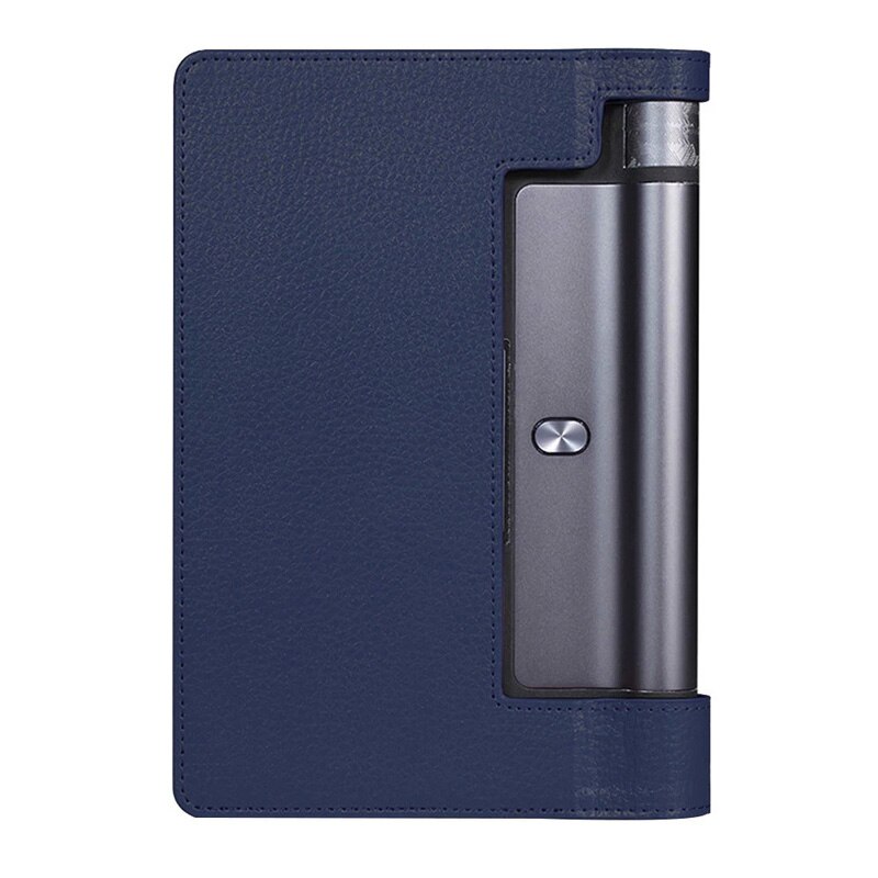 Beschermhoes voor lenovo yoga tab 3 10.1 opvouwbare standaard, pu-leren hoes, yoga tab 3 10.1 yt3-x50f x50f x50m tablethoes van glas: Donkerblauw