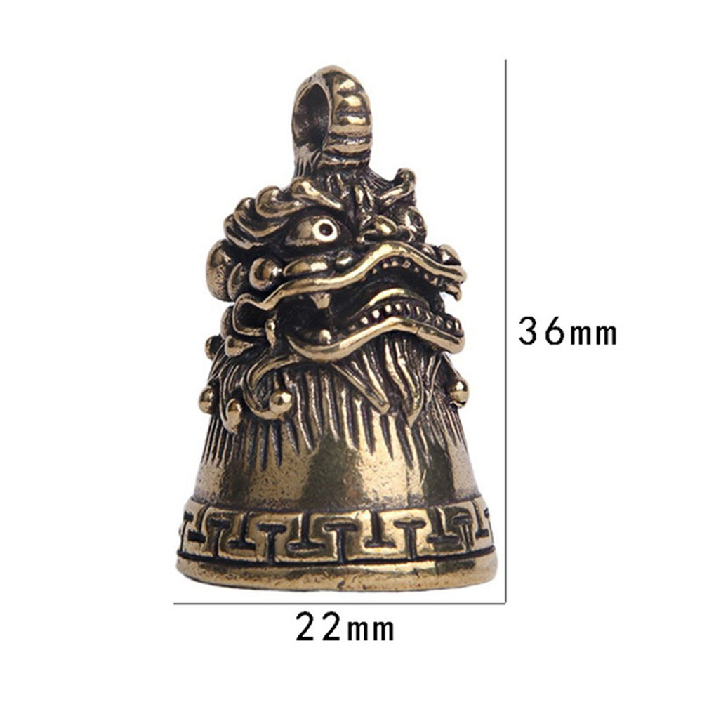 Brass Handicraft Magic Bell Wind Bell Tibetan Bronze Bell Keychain Pendant For Cristmas Home Decoration Pendant Antique Bell: Single lion Bell
