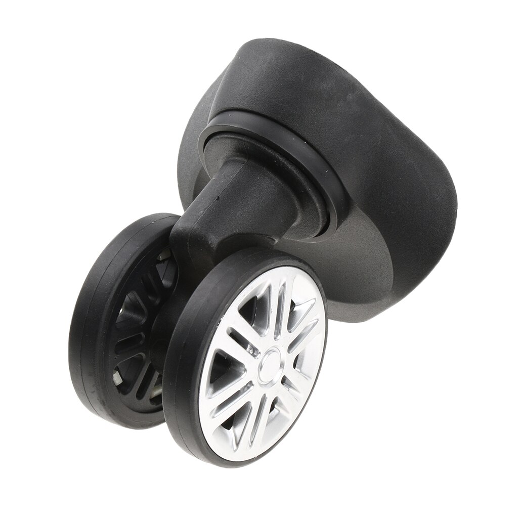 2 Pieces A09 Suitcase Luggage Dual Roller Wheels Replacement Casters for Trolley Case Black - Easy Installation