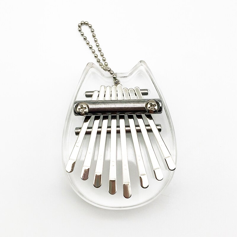 8 Key Mini Kalimba Acrylic Clear Thumb Piano Keyboard Musical Instrument for Beginner Kids Girlfriend Travel Entertainment