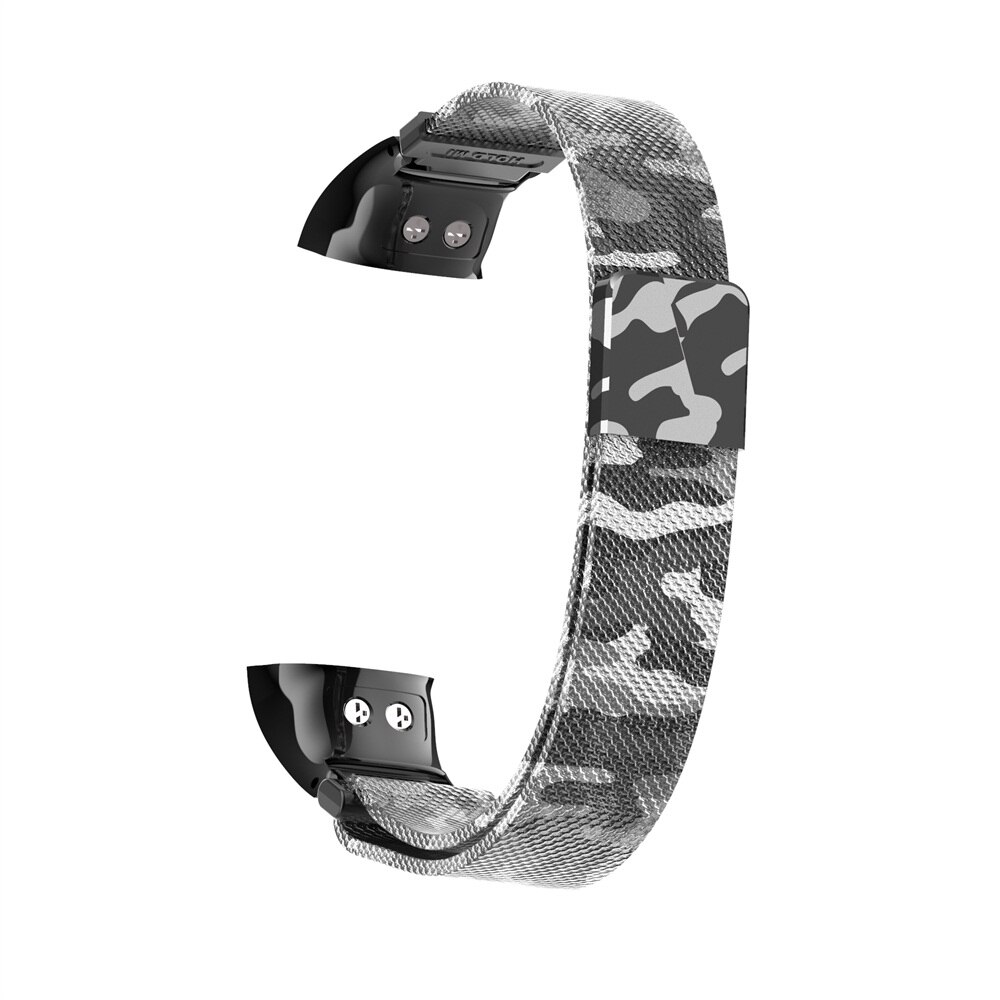 For Huawei Honor Band 5 4 Luxury Metal Loop Watch Band Magnetic Replacement Smart Watch Strap Bracelet Wristbands: Camouflage white