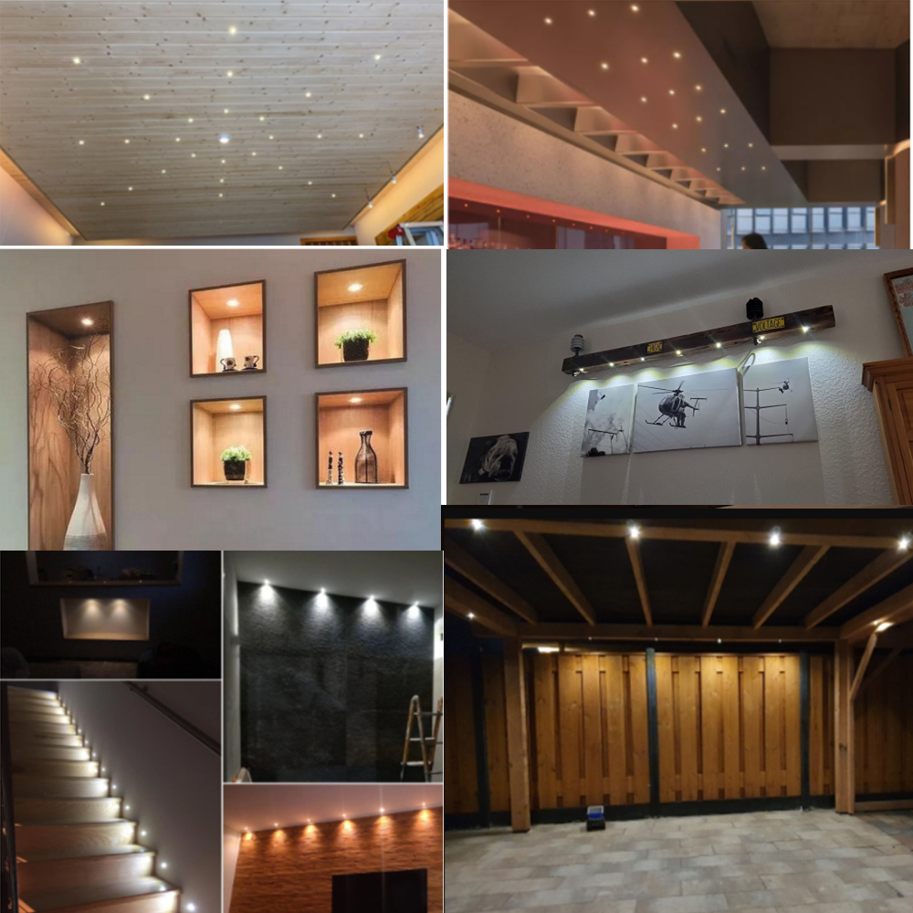 Mini luces LED empotrables de techo de 12V, foco regulable de 1W, escaparate blanco y negro, dormitorio, , KTV, DJ, focos para escaleras DIY