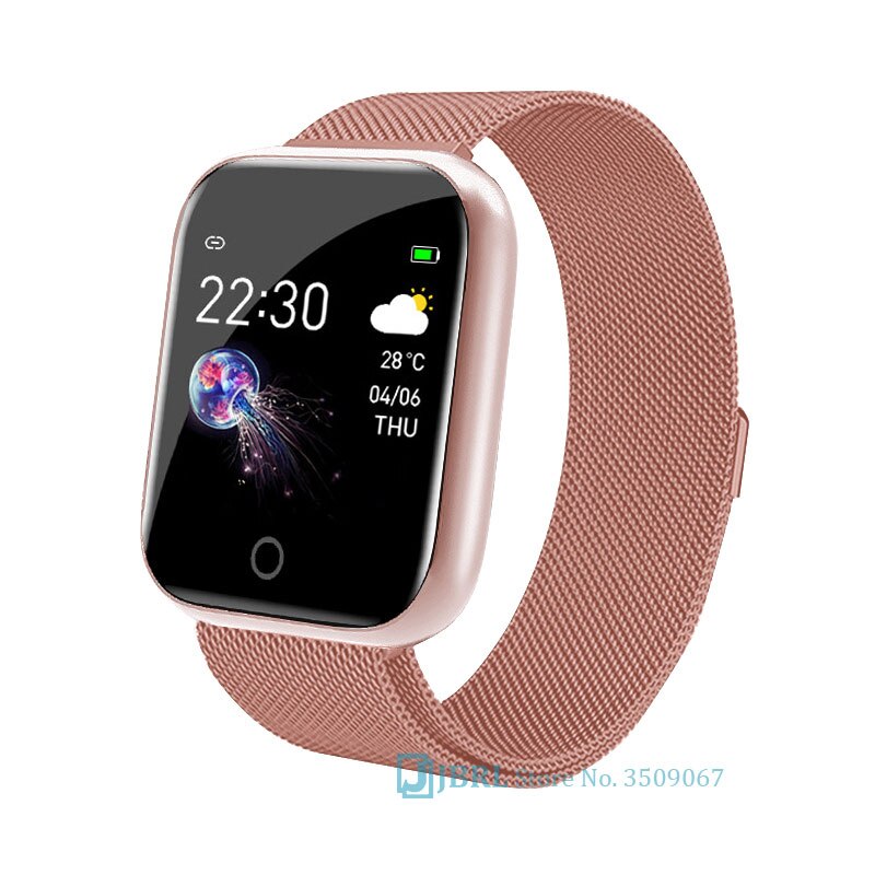 Nouvelle montre intelligente femmes hommes martwatch pour Android IOS électronique horloge intelligente Wach Fitness Tracker haut carré montre intelligente: I5 steel gold