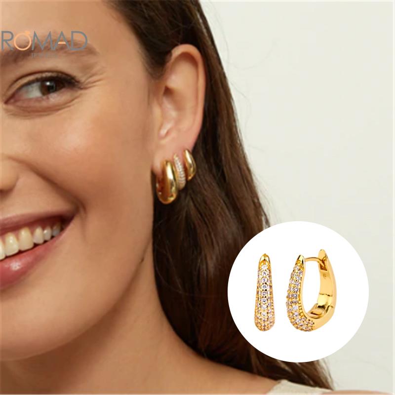 Romad Ins Modieuze Eenvoudige Diamanten Oorbellen Vrouwen Trendy Goud Kleur Onregelmatige Oorbellen Temperament Mode Huwelijksgeschenken
