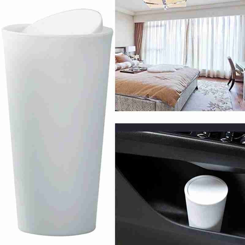 Round Car Trash Can Flip Car Trash Box Car Door Trash Bucket Holder Can Supplies Car Storage Cup Water J6U4