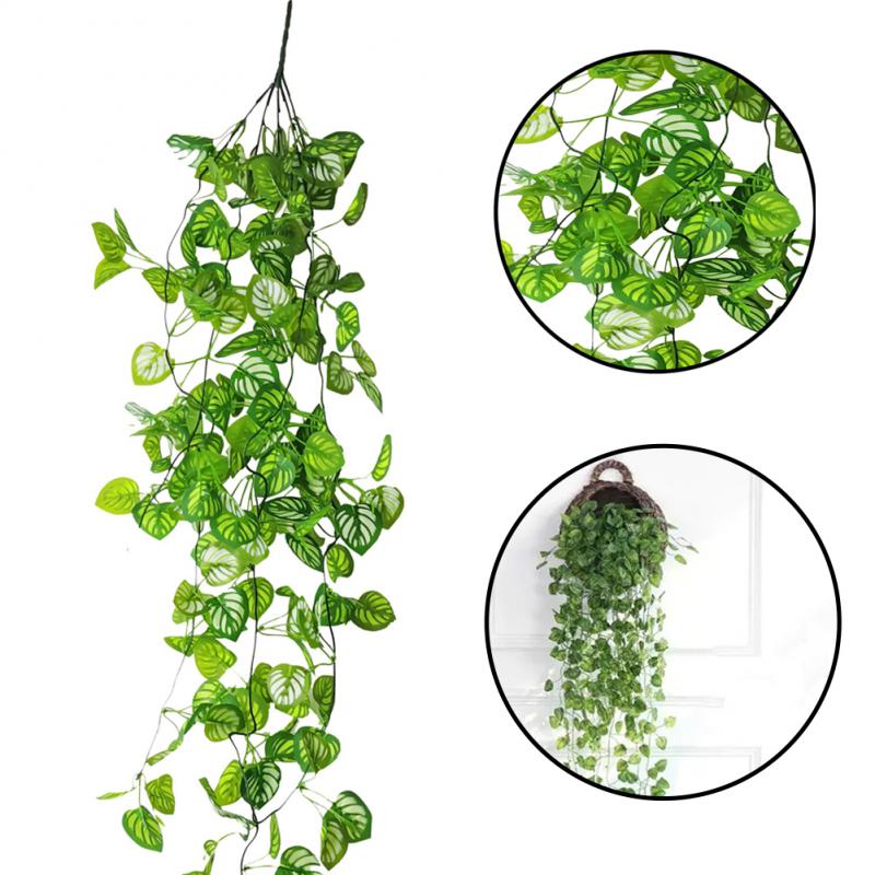 Simulation Green Plant Vine Green Radish Home Decoration Vine Leaves Chlorophytum Wall Hanging Eucalyptus Rattan Hanging Plant