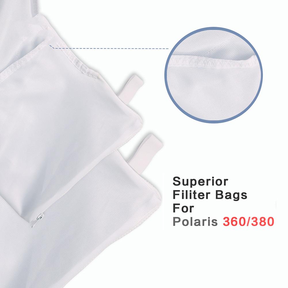 2pcs Pool Cleaner Zip Bag For Polaris 360 380 Cleaner Suction Machine Nylon Filter Bag Picking Up Debris Replacement Accessories