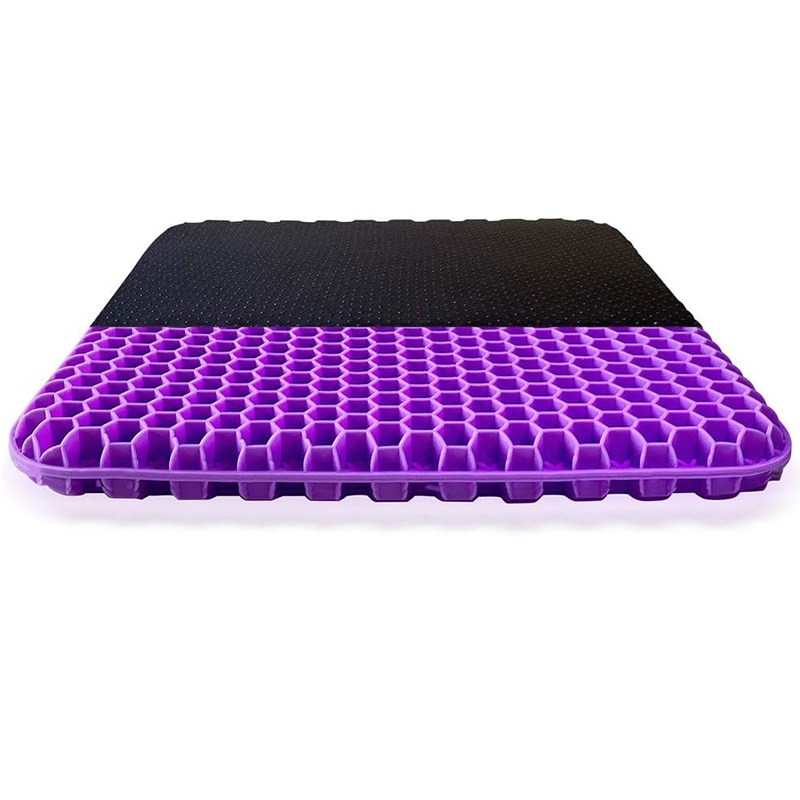 Coussin de siège en Gel violet amélioré Double coussin de siège antidérapant pour soulager la douleur pour la voiture ou la chaise sciatique soulagement de la douleur au dos