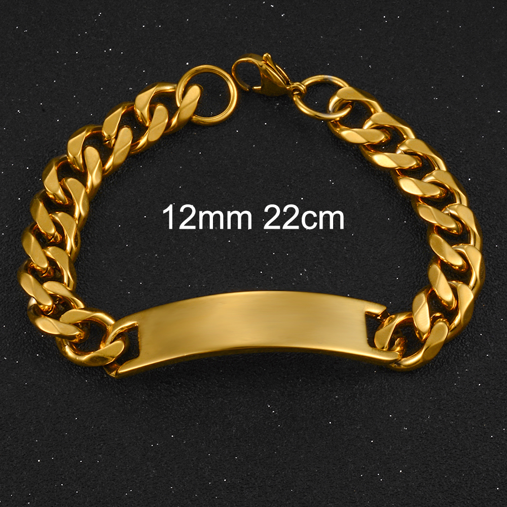 Stainless Steel Gold Bracelet Men And Women Jewelry
