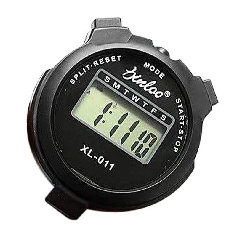 Multifunktionel digital lcd sport stopur elektronisk stopur kronograf timer tæller alarm sport ure fitness tilbehør: Sort