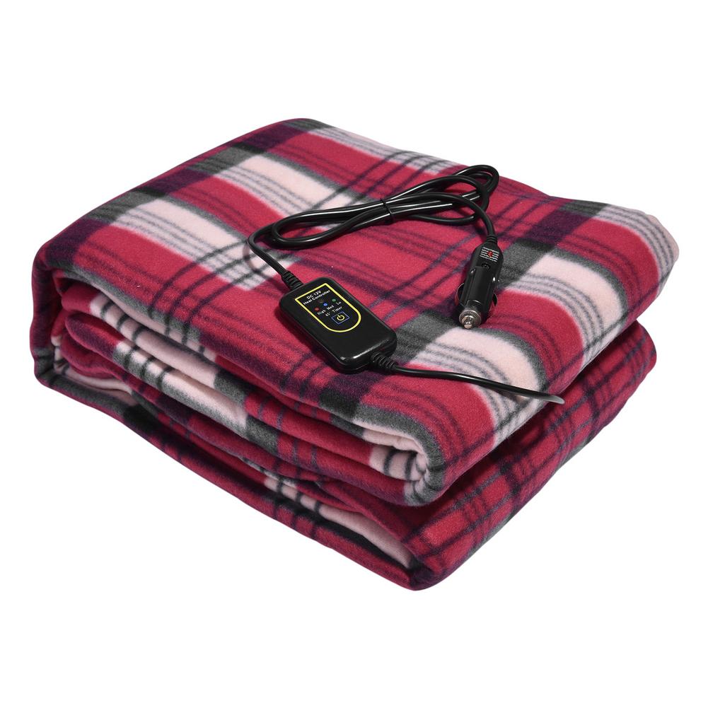 Car Heating Blanket 12V Electric 3 Speeds Warm Heated Blanket: Red