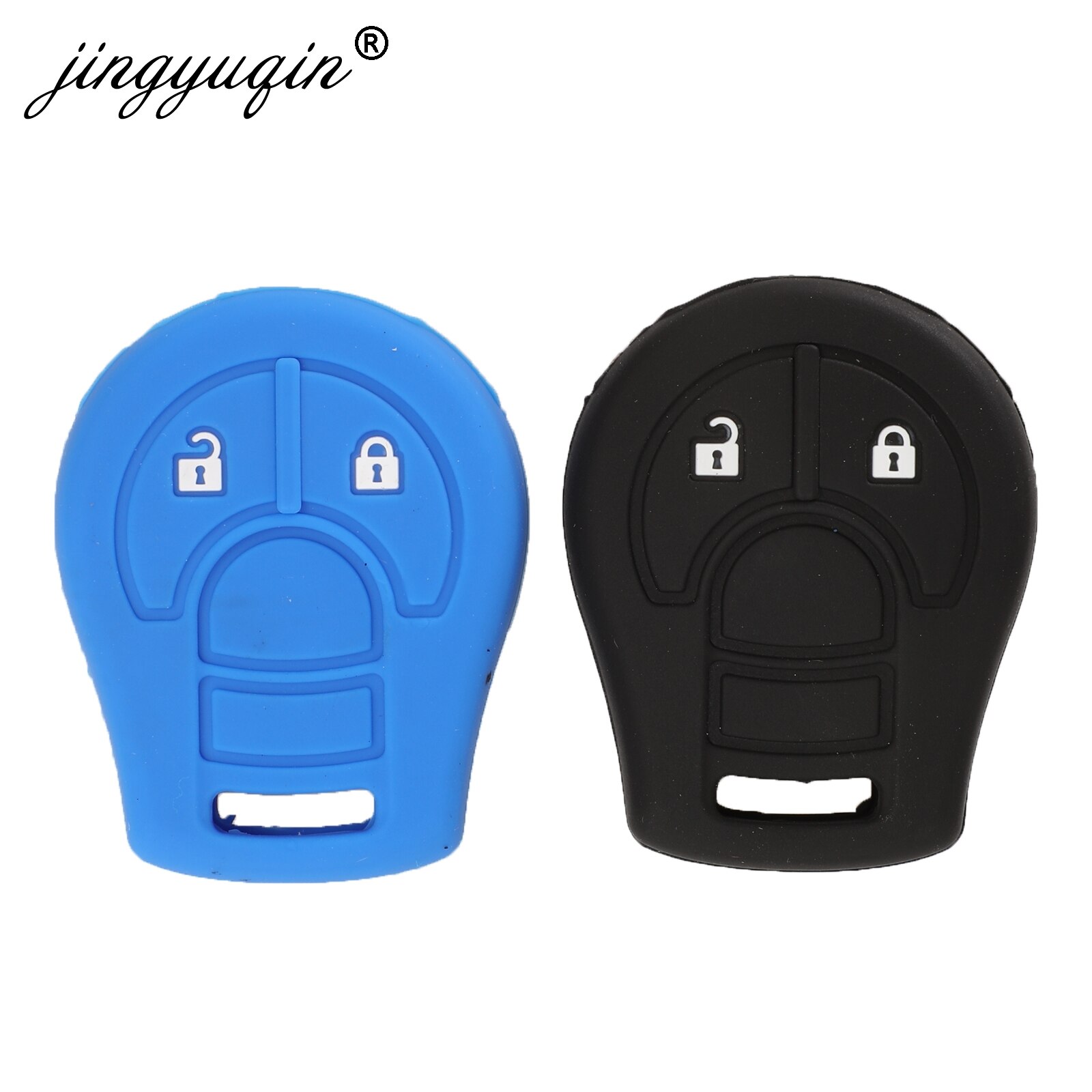 jingyuqin Silicone Soft Rubber Car Key Fob Case For Nissan Juke Micra Qashqai March Tiida 2/3/4 Button Car Key Cover Holder