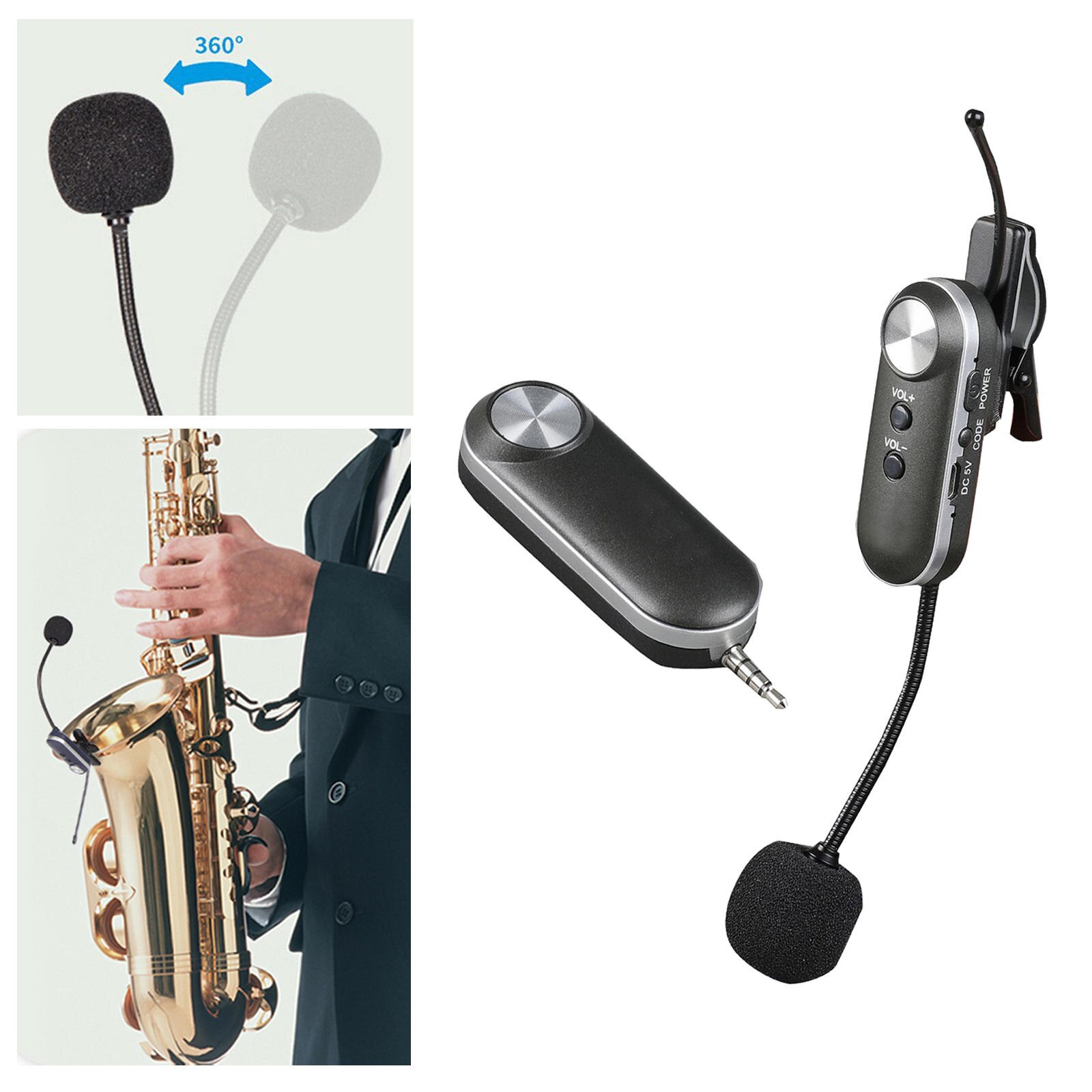 Professionele Draadloze Saxofoon Microfoon Lavalier Microfoon Voor Trumbone Saxofonist