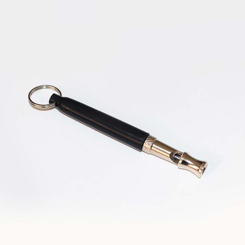 Sifflet d&#39;entraînement pour animaux domestiques, flûte ultrasonique réglable en acier inoxydable, pour chiens obéissants, porte-clés de Train, fournitures pour animaux de compagnie: Black