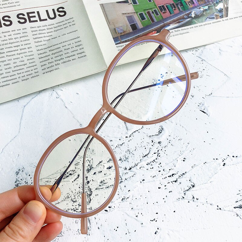 Anti-blauw licht retro brilmontuur volledig montuur heldere glazen effen bril trendy brilmontuur oogbescherming