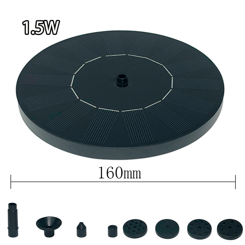 Buiten Zonne-Energie Drijvende Waterfontein Voor Vogelbad Aquarium 7V/1W Tuin Fontein Dompelpomp Tuindecoratie: GRIJS