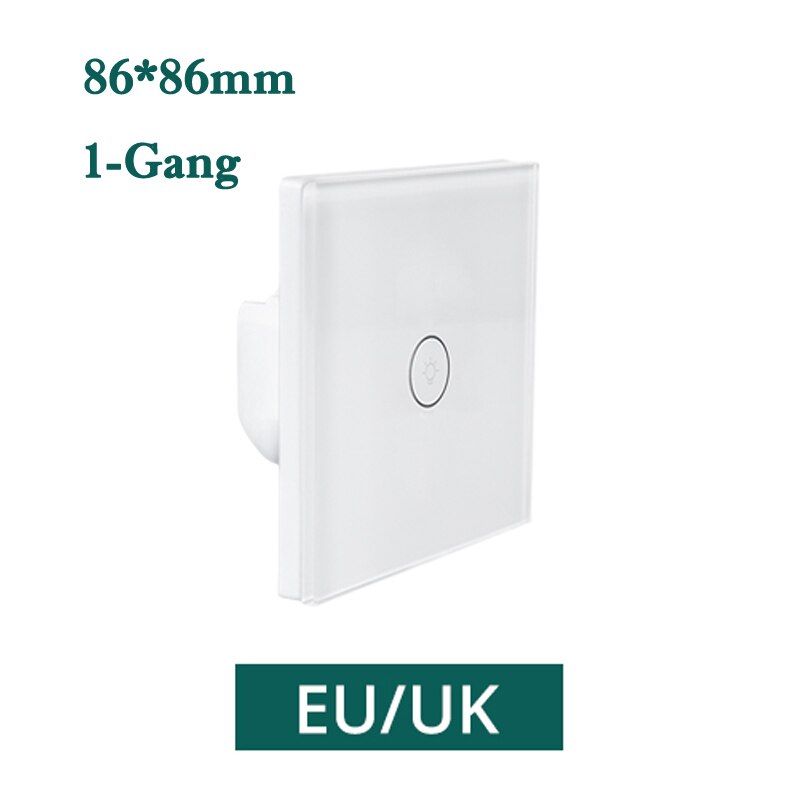 Tuya smart wifi switch smart life app alexa google home remote smart home wall touch switch eu  us 1 2 3 gang væg lys switch: 86eu 1- gang hvid