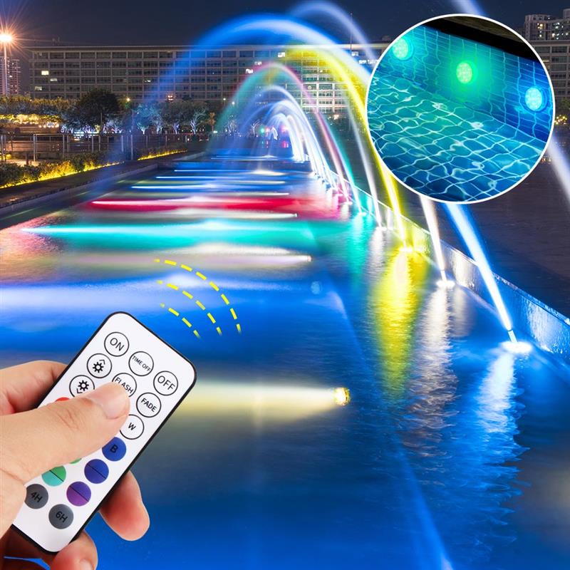 13 LED Remote Controlled Submersible Light Battery Operated RGB Underwater Floral Lamp for Outdoor Garden Swimming Pool Aquarium