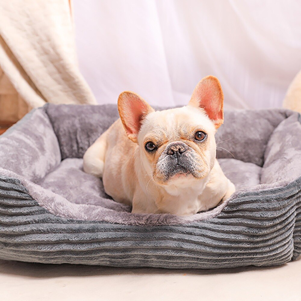 Cama para perro grande rectangular de pana, sofá para cachorro, gato, casa de mascotas, cojín para camas de felpa cálida para perros de raza pequeña