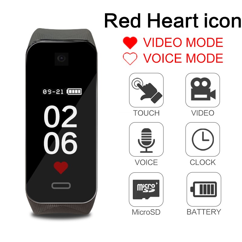 Digital Voice Recorder Fitness Armband mit Voller HD 1080p Kamera Smart Armband Tragbar Körper Kamera-50% OFF