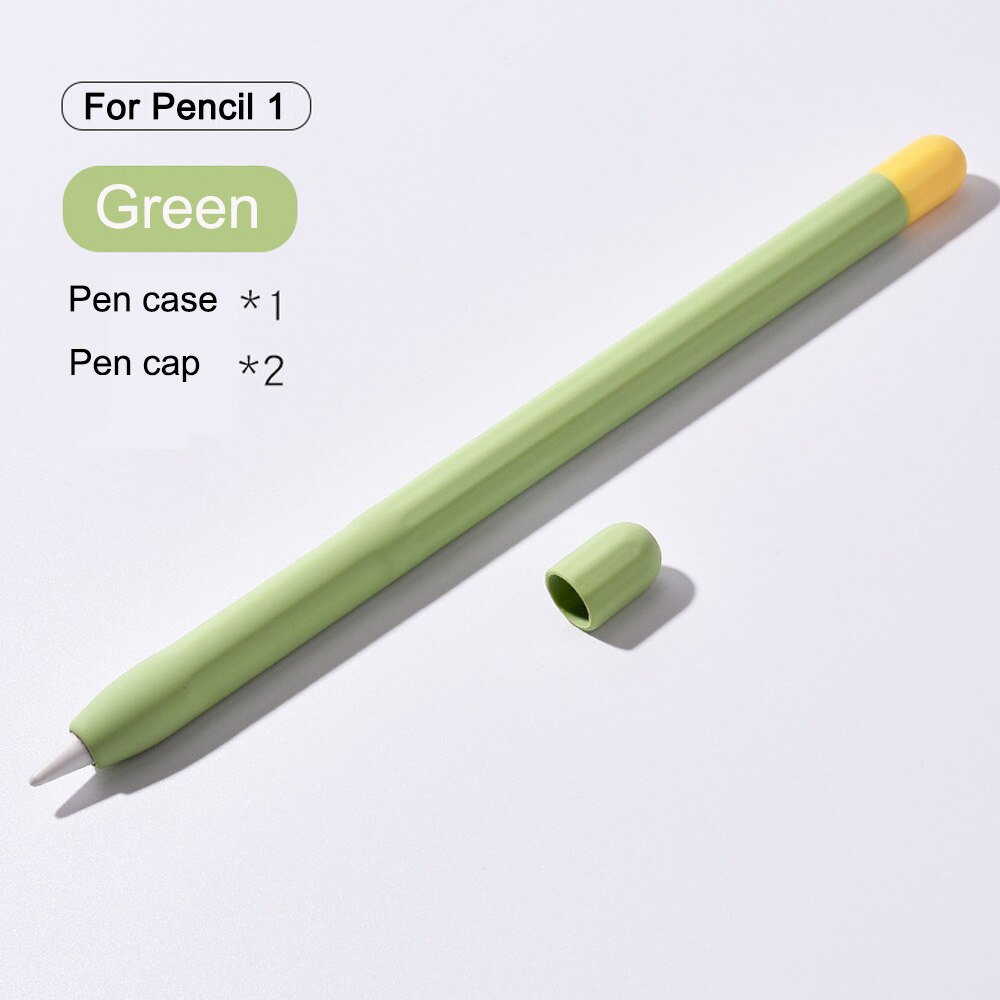 Funda protectora para tableta Touch Stylus Pen 2, 1, estuche portátil suave, estuche para lápices de silicona, accesorio de: For Pencil 1 Green