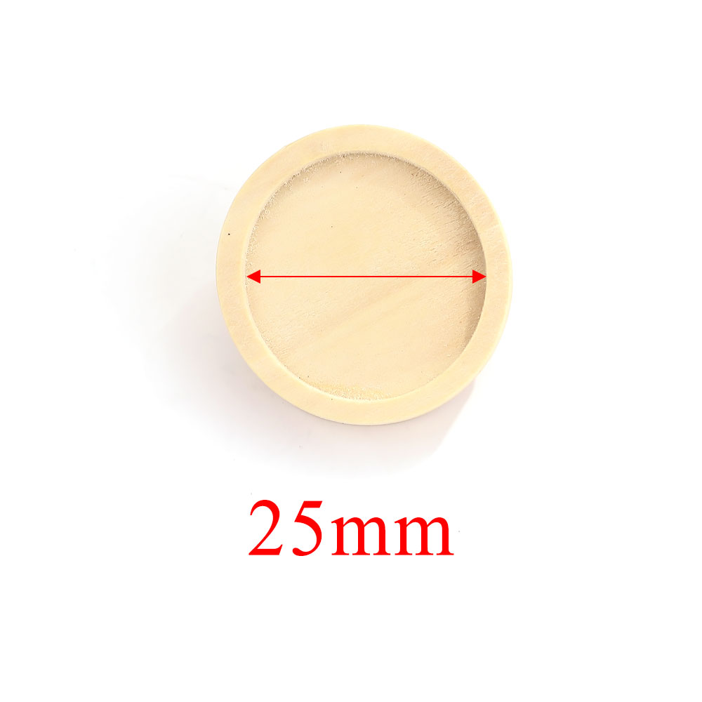 10pcs Blank Wood Cabochon Brooch Base Settings Fit 20 25 30 40mm Round Bezel Tray Diy Brooches Pin Backs for Jewelry Making: black