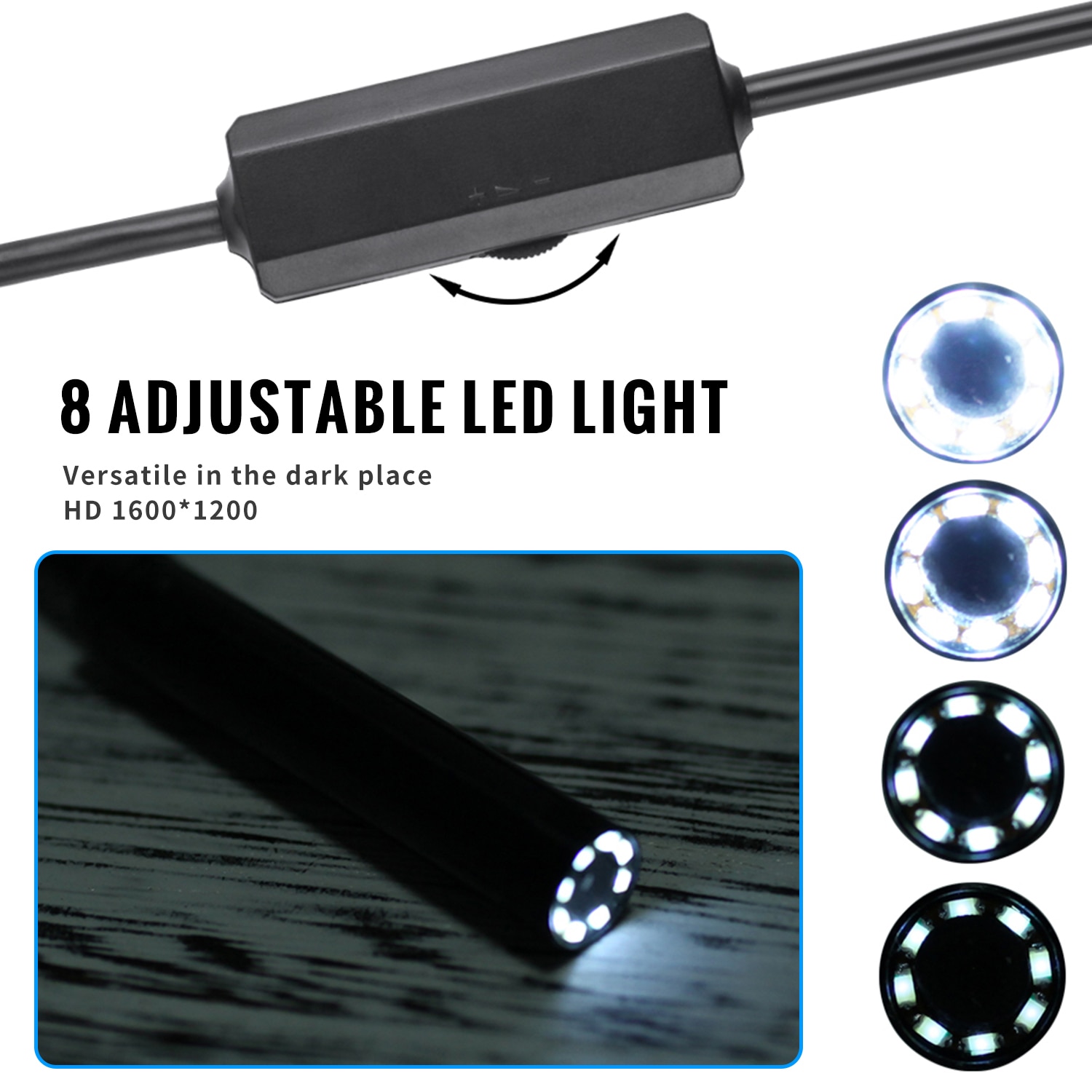 Caméra d'endoscope sans fil 8mm IP68 étanche noir/jaune WiFi Inspection 2.0MP HD 8 LED câble Endoscope Endoscope caméra