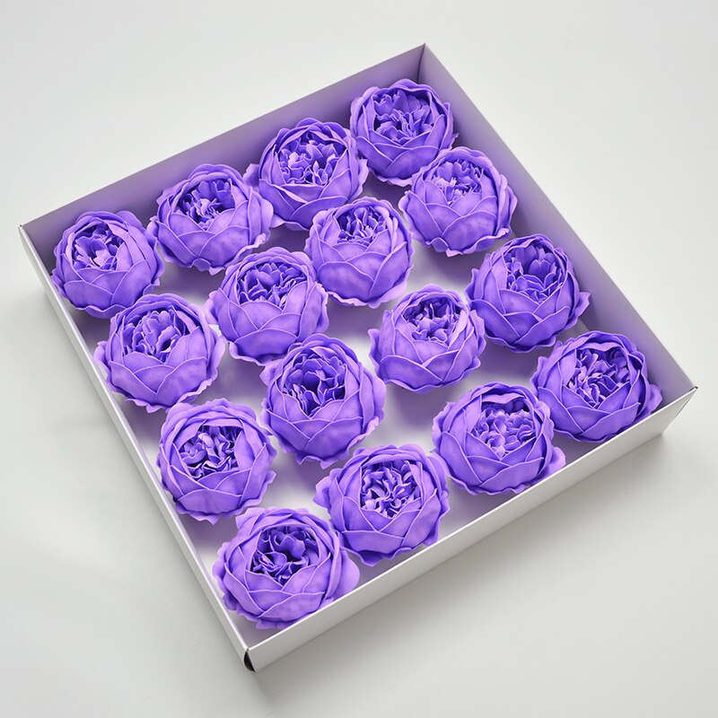 Kunstige sæbe blomster stort pæonhoved valentinsdag diy bryllup hjem dekoration hånd fower kunst: Lilla