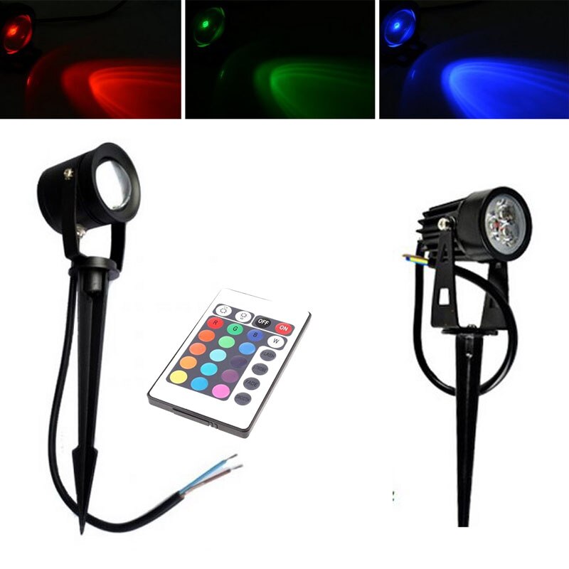 Luces de jardín led RGB de 12V 220V 110V 10W 7W 6W 5W 3W lámpara de foco para exteriores para jardín de césped impermeable de aluminio fundido