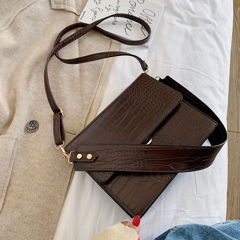 Stylish new 6 colors stone pattern pu zip-up crossbody tote